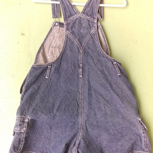 Dark wash rvt revolt overall shorts shortalls sz L - Picture 4 of 5